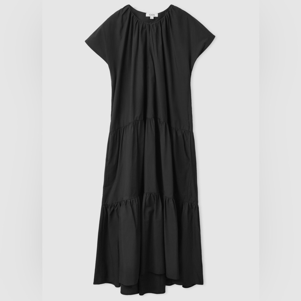COS black sleeveless midi dress -NEW